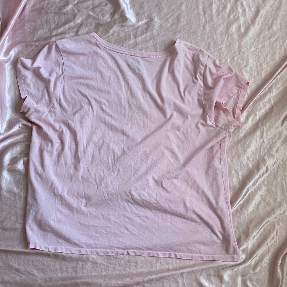pink polo v neck shirt